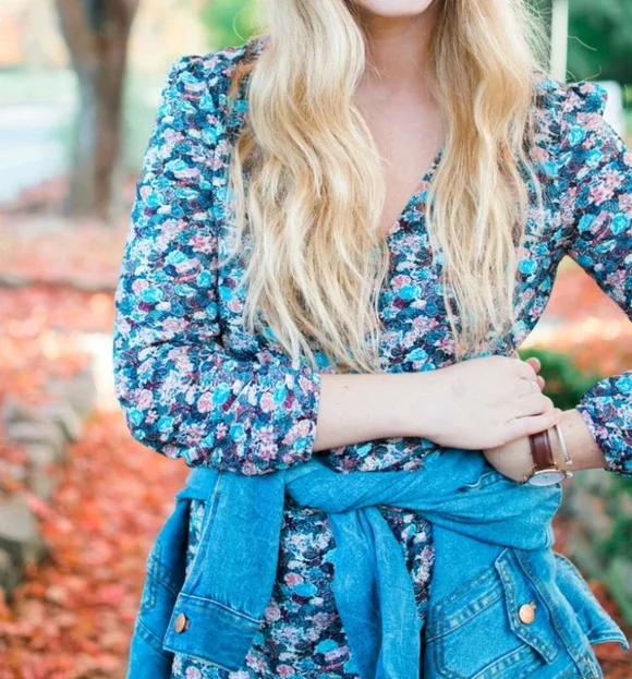 J. Crew Multicolor Floral Long Sleeve Dress - Picture 5 of 14